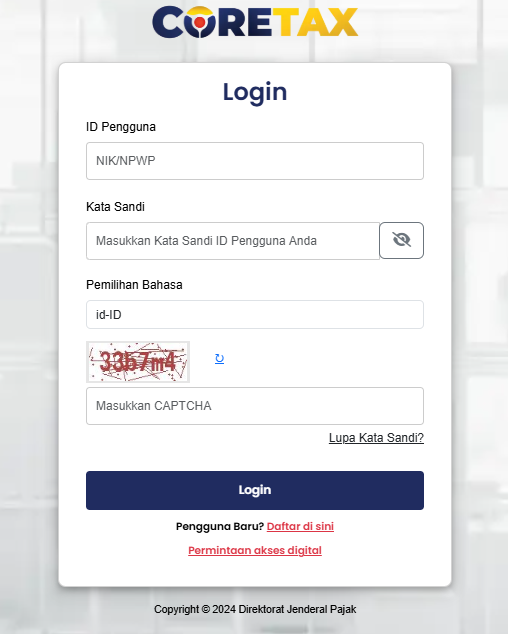 Gambar situs Stimulasi Aplikasi Coretax